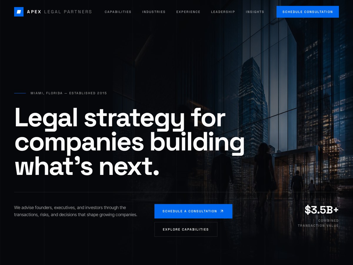 Apex Legal Partners — Law Firm website by SiteSeeing Digital