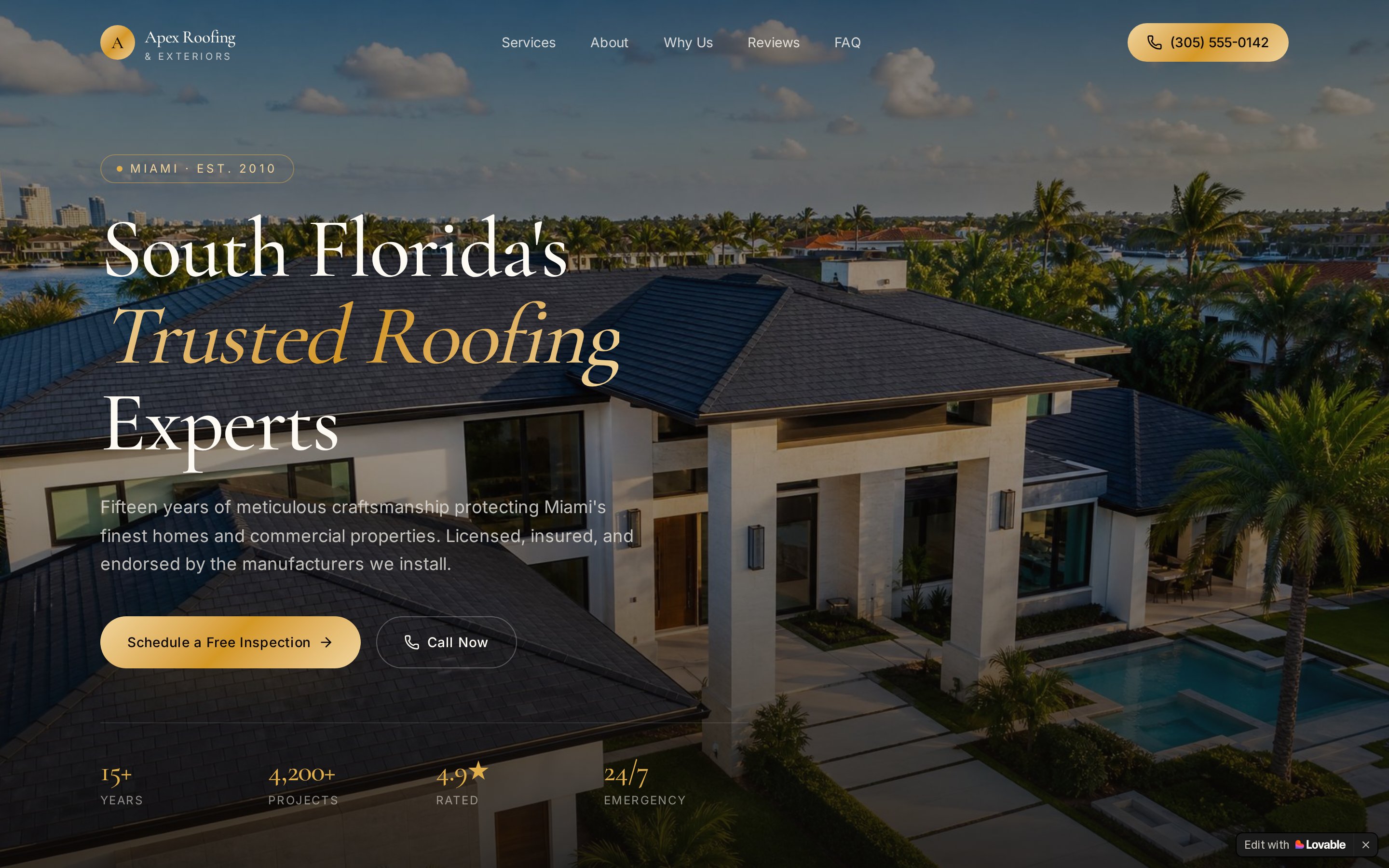 Apex Luxury Roofing website by SiteSeeing Digital
