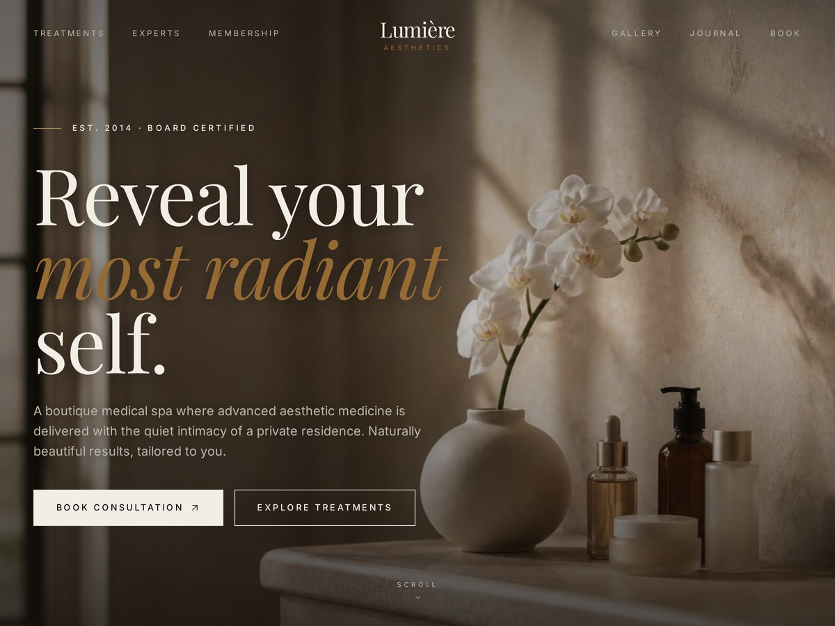 Lumière Aesthetics — Med Spa website by SiteSeeing Digital